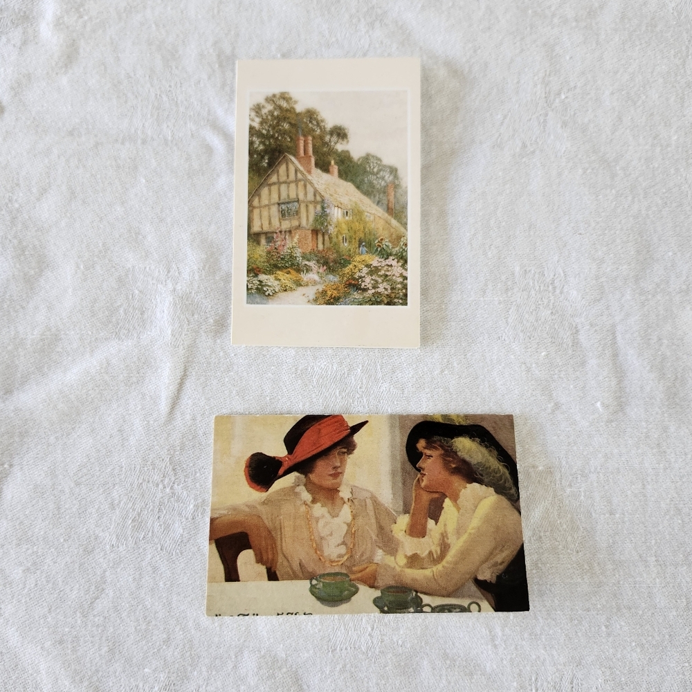 Set of 2 Miniature Greeting Cards Art Prints Portal Publications 1988 NEW/UNUSED
